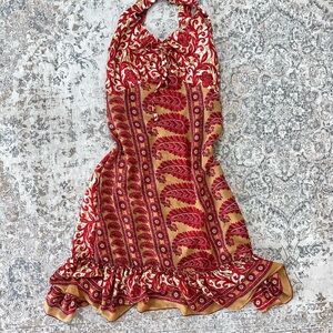 Vintage Silk Halter Paisley Dress Size S/M
